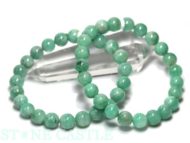 ☆高品質☆【天然石 ブレスレット】エメラルド ミラーボールカット (約