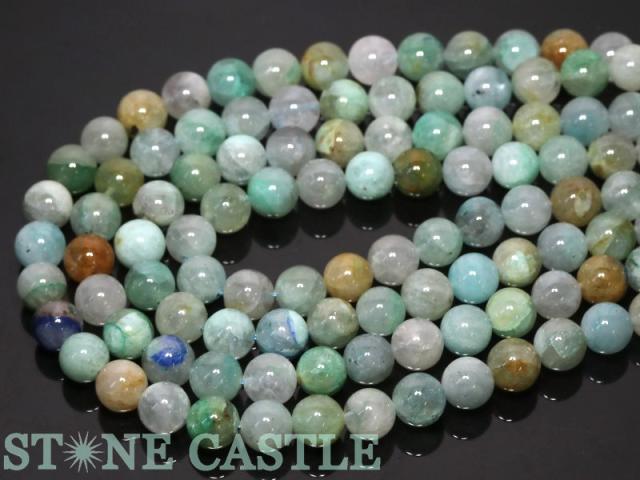 【天然石 丸ビーズ】クリソコラインクォーツ 10mm (半連 ブレスレット約1本分)の通販は 5,170円