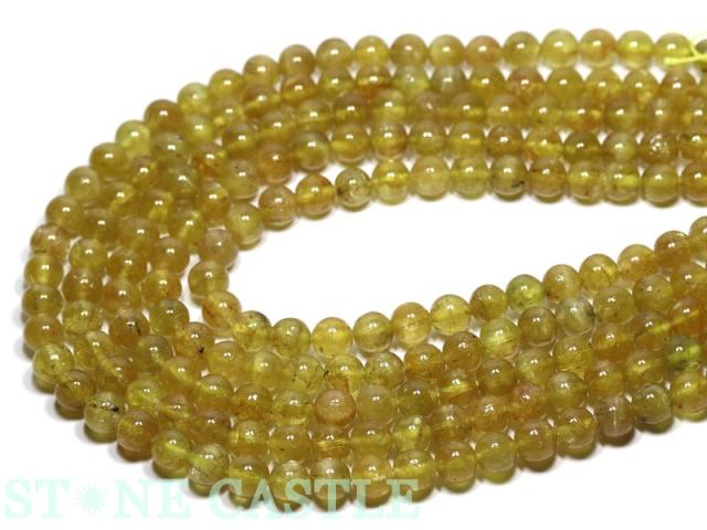 【丸ビーズ】キャッツアイゴールデンアパタイト 8mm (半連 ブレスレット約1本分)