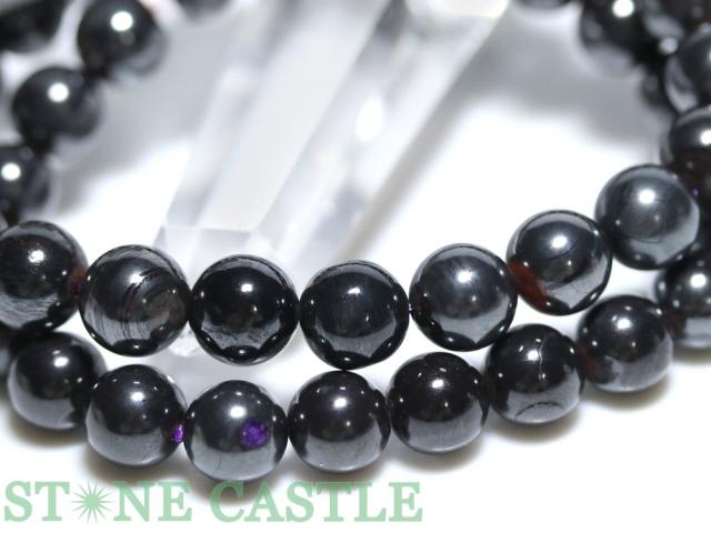 ☆高品質☆【天然石 ブレスレット】ブラックスギライト (約9〜9.5mm)