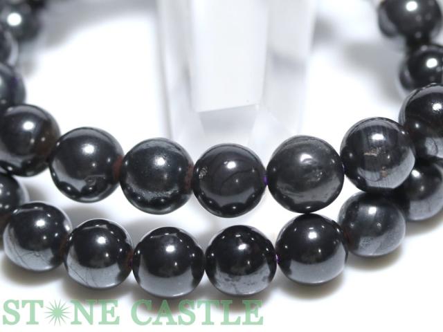 ☆高品質☆【天然石 ブレスレット】ブラックスギライト (約9〜9.5mm)