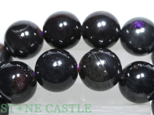 ☆高品質☆【天然石 ブレスレット】ブラックスギライト (約9〜9.5mm)