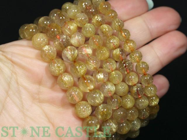 ☆高品質☆【ブレスレット】ゴールデンルチルクォーツ (5A) (約9.5