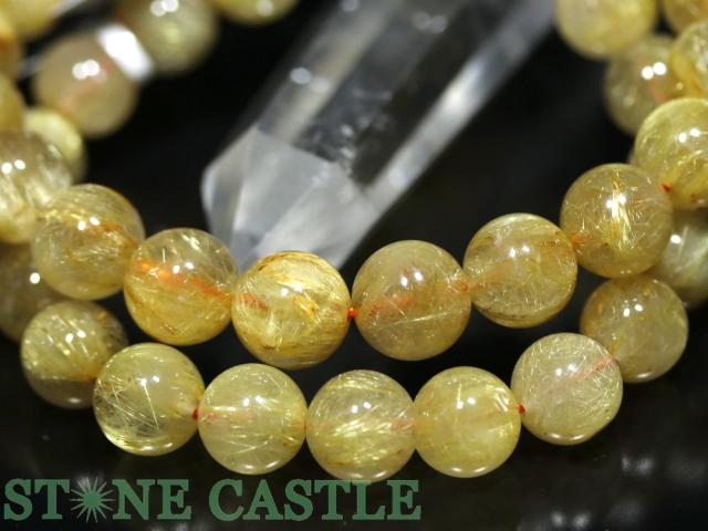 ☆高品質☆【ブレスレット】ゴールデンルチルクォーツ (4A) (約11