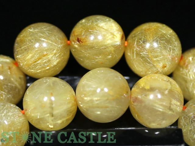 ☆高品質☆【ブレスレット】ゴールデンルチルクォーツ (4A) (約11