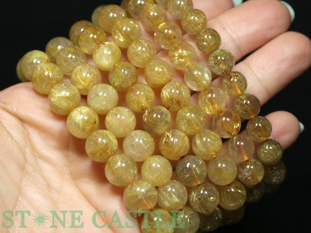 【ブレスレット】ゴールデンルチルクォーツ4A 約8.5〜9mm 高品質天然石 ☆高品質☆【ブレスレット】ゴールデンルチルクォーツ (4A) (約8〜8.5