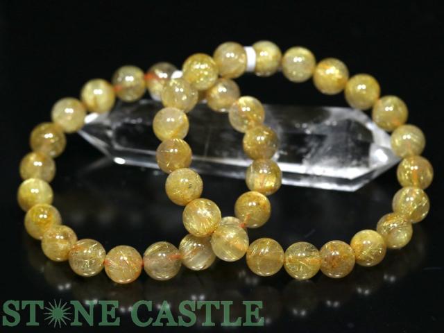 ☆高品質☆【ブレスレット】ゴールデンルチルクォーツ (4A) (約9〜9.5