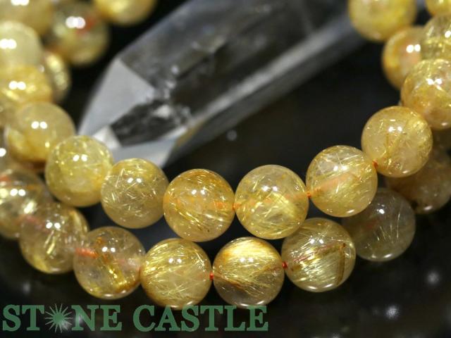 ☆高品質☆【ブレスレット】ゴールデンルチルクォーツ (4A) (約9