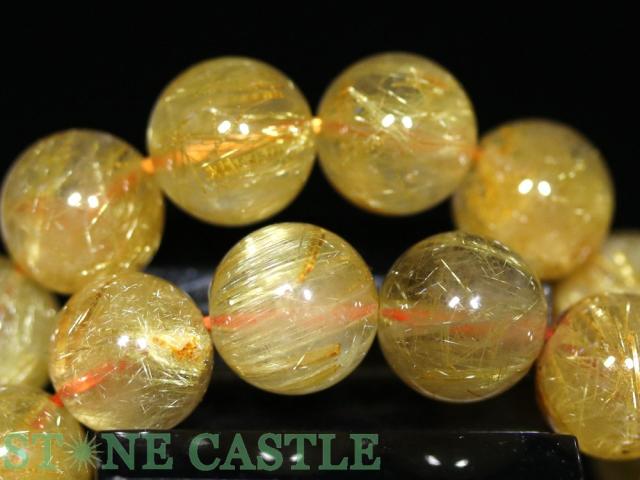 高品質ゴールドルチルクォーツブレスレット天然石パワーストーン パワーストーン ブレスレット 高品質 ゴールドチルクォーツ 10.5