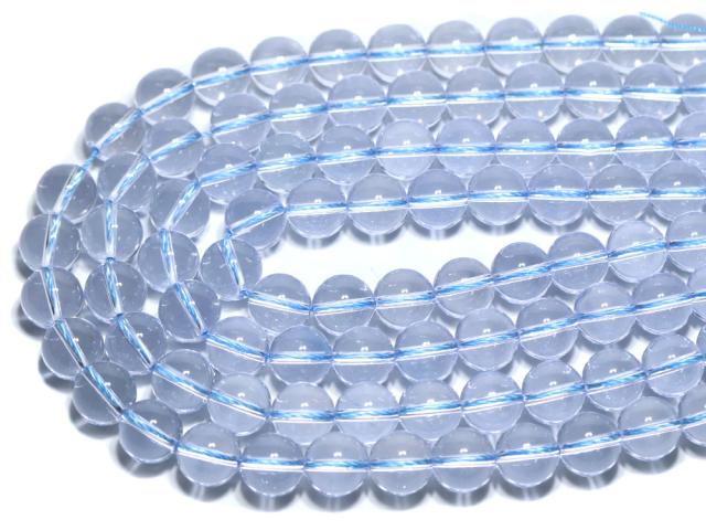 【丸ビーズ】ブルークォーツ 12mm (半連 ブレスレット約1本分) 天然石 パワーストーン