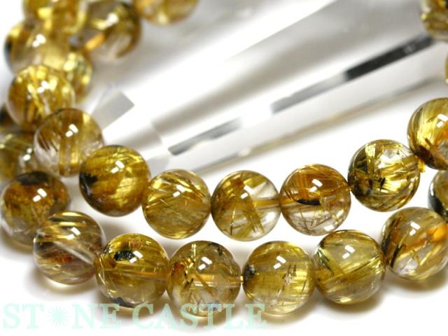 ☆高品質☆【天然石 ブレスレット】太陽タイチンルチルクォーツ (最高級) (約7.5〜8mm) (ケース付) パワーストーン 母の日 ギフトの通販は