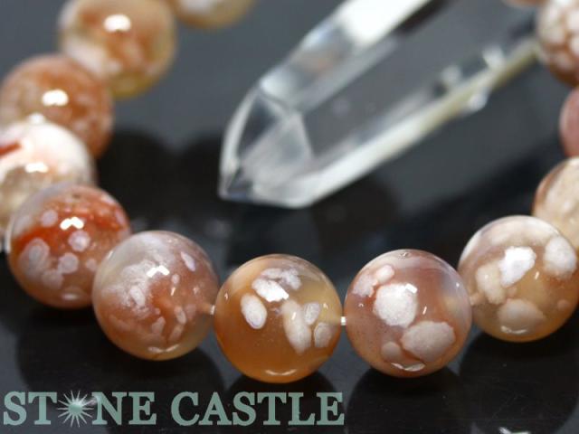 ☆高品質☆【天然石 ブレスレット】桜瑪瑙 (2A) (約13.5〜14mm) (ケース付) パワーストーン 母の日 ギフトの通販は