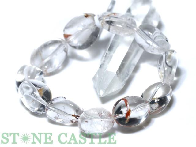 石流通センター 高品質 天然石 ブレスレット 天然オーラクォーツ (3A) (ブラジル産) (約14〜14.5mm) (ケース付) パワーストーン 石流通センター 高品質 天然石 ブレスレット 天然オーラクォーツ (2A
