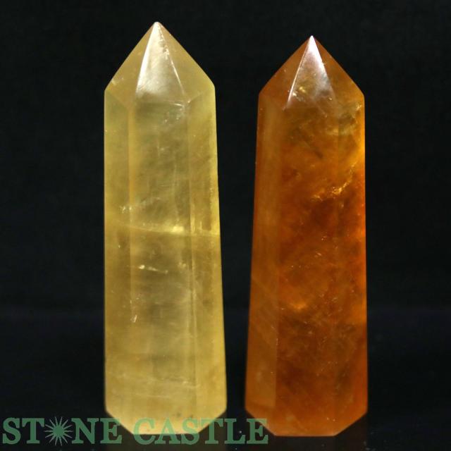 ☆一点物☆【置き石】ポイント型 ゴールデンカルサイト (2本セット) No.61 天然石 パワーストーン