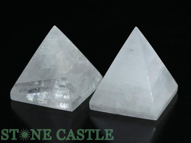 ☆一点物☆【置き石】ピラミッド型 ホワイトカルサイト (2個セット) No.11 天然石 パワーストーン