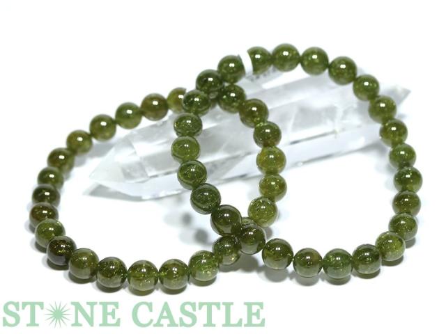 ☆高品質☆【ブレスレット】グリーンガーネット (3A) (約7〜7.5mm) 天然石 パワーストーン