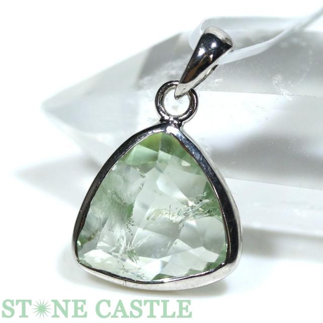 ☆一点物☆【ペンダント】グリーンアメジスト (ブリリアンカット) No.66 天然石 パワーストーン
