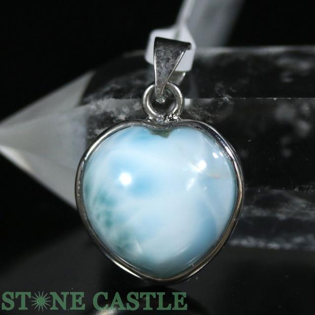 [3A]ラリマーシルバーペンダントトップ 天然石 パワーストーン 高品質 メンズ レディース ☆一点物☆ペンダントラリマー (3A) ハート型 No.11 天然石