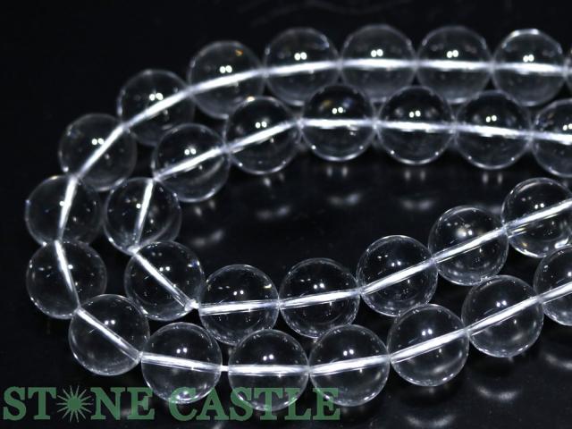 【丸ビーズ】人工水晶 (2A) 18mm (半連 ブレスレット約1本分) 天然石 パワーストーン