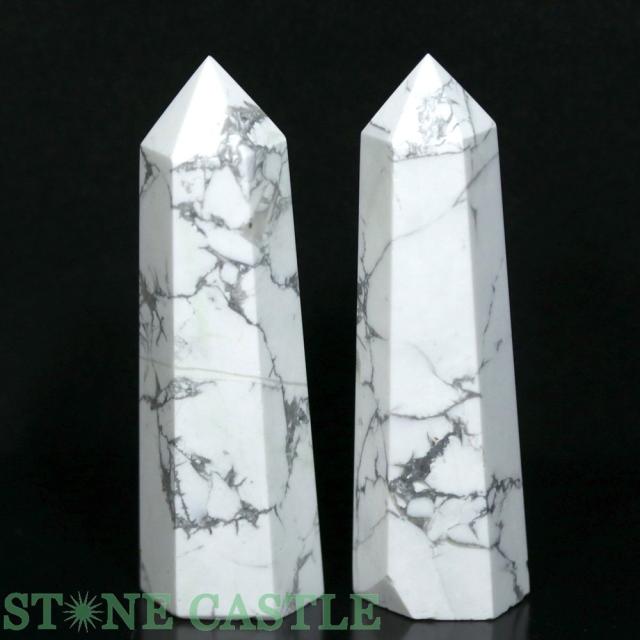 ☆一点物☆【置き石】ポイント型 ホワイトハウライト (2本セット) No.39 天然石 パワーストーン