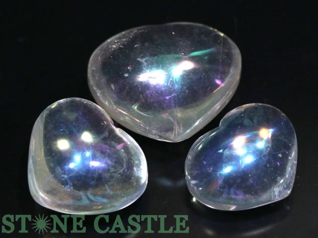 ☆一点物☆【置き石】ハート型 オーロラクォーツ (3個セット) No.74 天然石 パワーストーンの通販は 6,400円