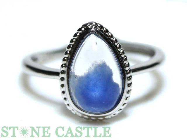 ☆一点物☆【リング】デュモルチライトインクォーツ (7A) しずく型 No.05 天然石 パワーストーン