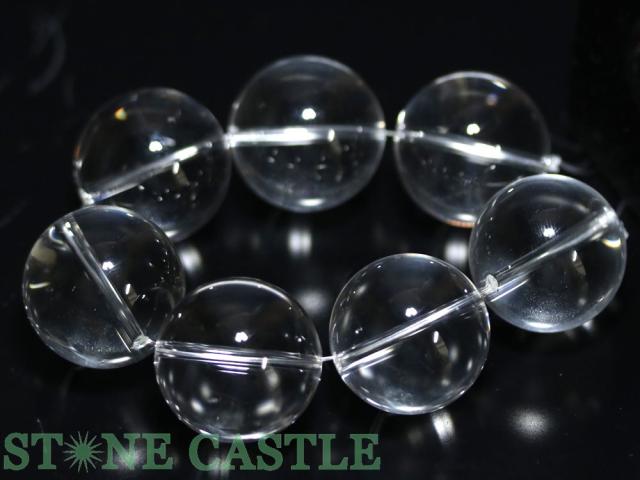 【丸ビーズ】天然水晶 (5A) 25mm 半連 (数量限定商品) 天然石 パワーストーンの通販は