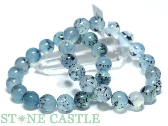 ☆高品質☆【ブレスレット】デンドリチックアクアマリン (約12〜12.5mm) 天然石 パワーストーンの通販は 9,625円