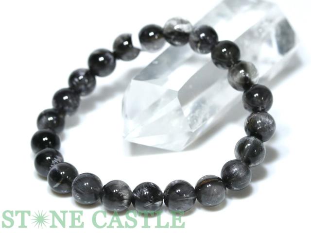 ☆一点物☆【ブレスレット】プラチナルチルクォーツ (最高級) No.02 (約9〜9.5mm) (ケース付) 天然石 パワーストーン 180,000円