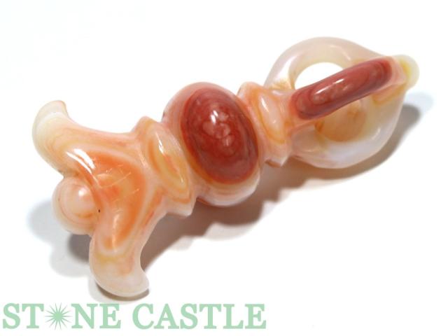 ☆一点物☆【ペンダント】密教法具 チベット赤天眼 五鈷杵(ごこしょ) 元宝 No.21 天然石 パワーストーン