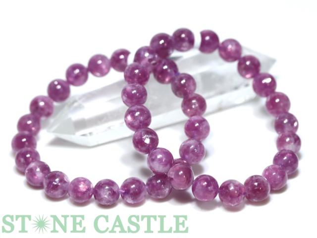 ☆高品質☆【ブレスレット】レッドパープルレピドライト (約9〜9.5mm) 天然石 パワーストーン