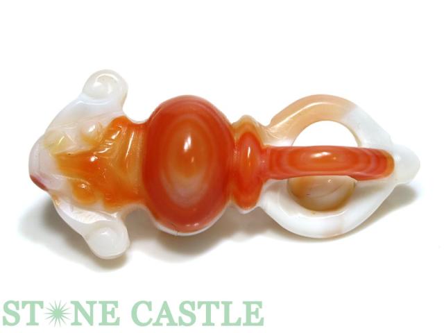 ☆一点物☆【ペンダント】密教法具 チベット赤天眼 五鈷杵(ごこしょ) No.08 天然石 パワーストーン