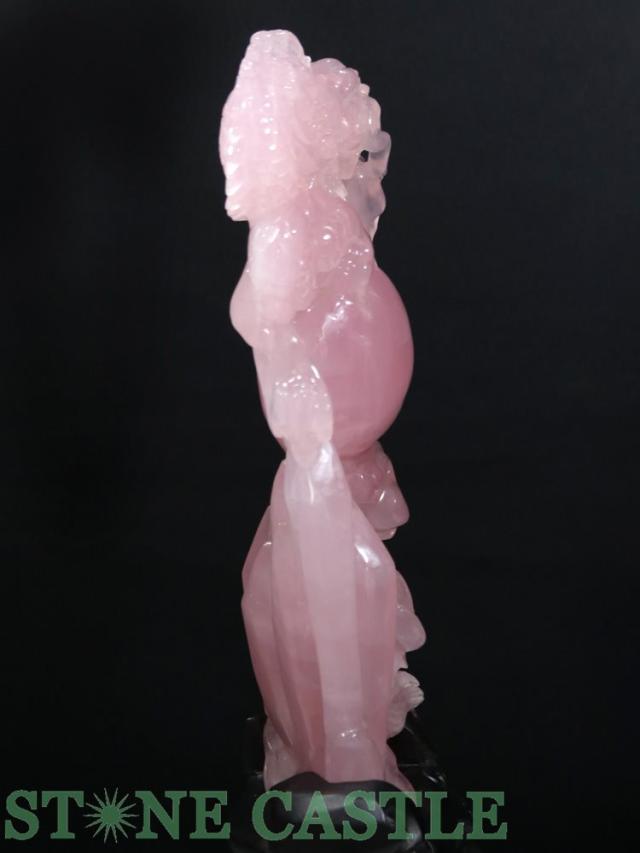 ローズクォーツ 龍 置物 大型 高品質 マダガスカル産ローズクォーツ 龍