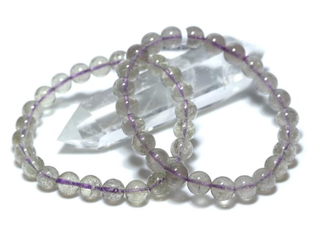 ☆高品質☆【ブレスレット】リビアングラス (パープル) (約7.5〜8mm) 天然石 パワーストーンの通販は