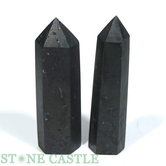 ☆一点物☆【置き石】ポイント型 シュンガイト (2本セット) No.41 天然石 パワーストーンの通販は 5,960円