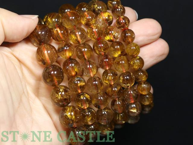 ☆高品質☆【ブレスレット】タイガータイチンルチルクォーツ (5A) (約