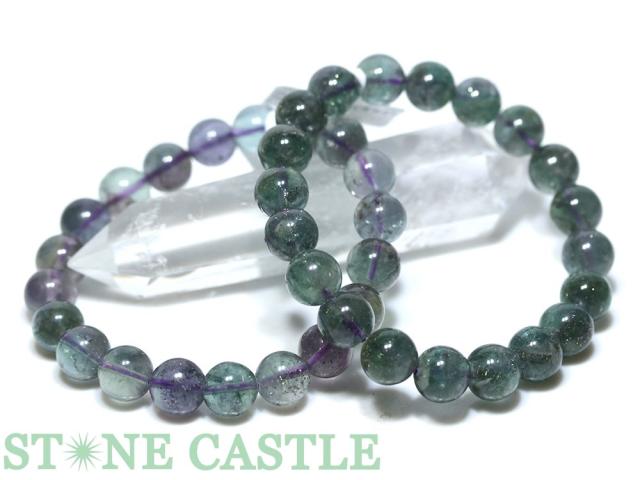 ☆高品質☆【ブレスレット】フローライト&パイライト共生鉱 (約9.5〜10mm) 天然石 パワーストーンの通販は