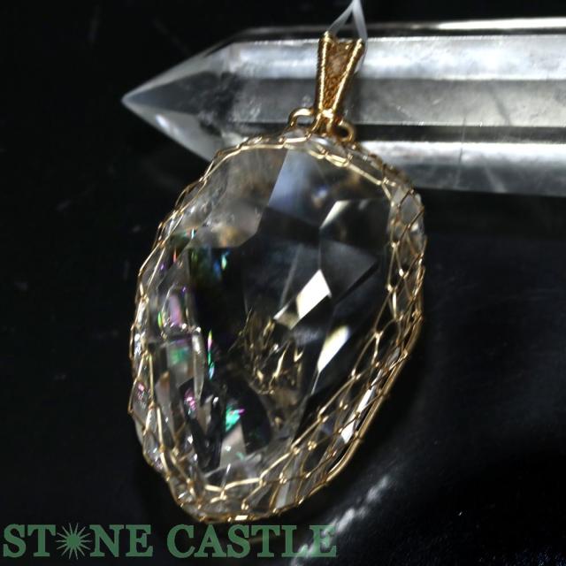 ☆一点物☆【ペンダント】レインボー水晶 (EX) タンブルカット (14K) No.79 天然石 パワーストーンの通販は