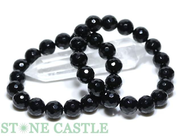 ☆高品質☆【ブレスレット】天然黒水晶(モリオン) 128面カット (約12mm) 天然石 パワーストーンの通販は 7,450円