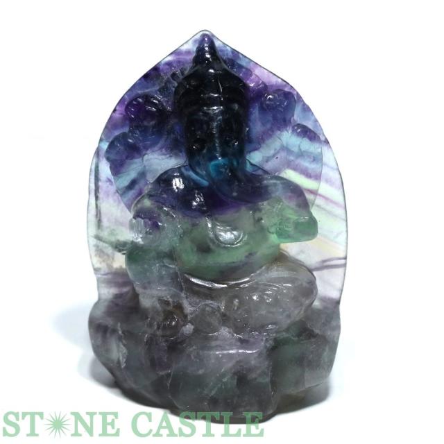 ☆一点物☆【天然石 彫刻置物】ガネーシャ フローライト No.32の通販は 11,020円