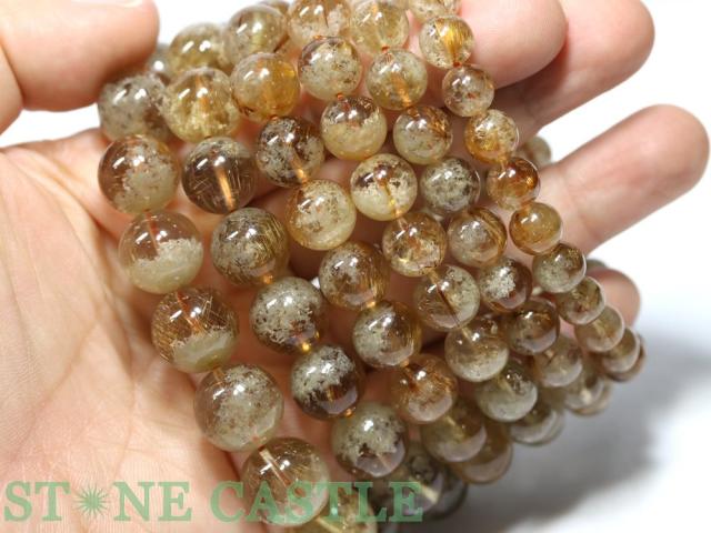 ★ダイレン☆ モネの絵画のようなガーデンクォーツ聚宝盆ブレスレット大玉 モネの絵画のようなガーデンクォーツ 聚宝盆(はん盆)ブレスレット大玉