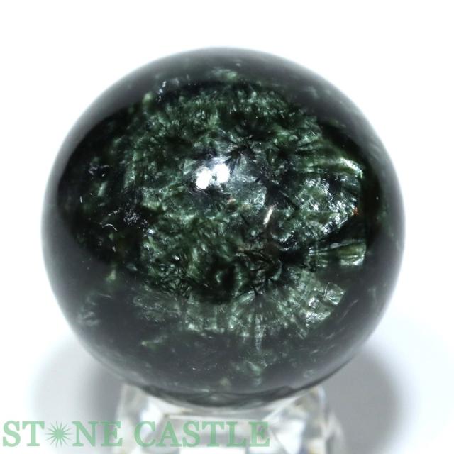 ☆一点物☆【天然石 置き石】丸玉 セラフィナイト (3A) 約45mm No.01