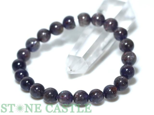 ☆一点物☆【天然石 ブレスレット】ブラッドショットアイオライト (5A) No.06 (約8.5〜9mm) (ケース付)の通販は