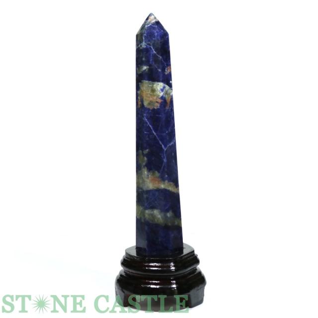 ☆一点物☆【天然石 置き石】ポイント型 インペリアルソーダライト (大) (台付) No.09の通販は