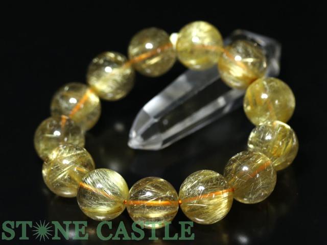 ☆一点物☆【天然石 ブレスレット】極太タイチンルチルクォーツ (6A) No.07 (約17〜17.5mm) (ケース付)の通販は