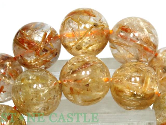 ☆高品質☆【天然石 ブレスレット】ザギマウンテンクォーツ (オレンジ