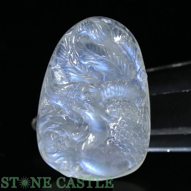 ☆一点物☆【天然石 ペンダント】ムーンストーン (5A) 彫刻 鳳凰 No.07の通販は