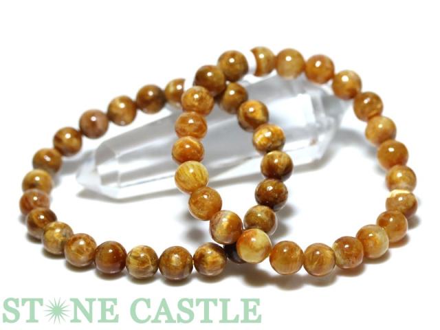 ☆高品質☆【天然石 ブレスレット】珪化木オパール キャッツアイ (バルト海産) (約8〜8.5mm)