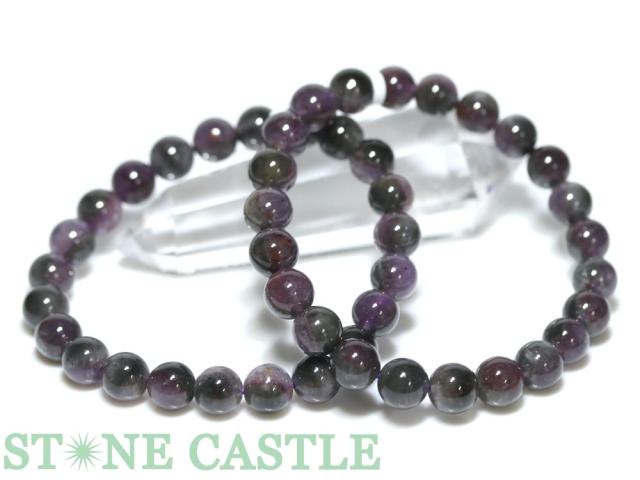 ☆高品質☆【天然石 ブレスレット】アメジストエレスチャル天眼 (約8.5  