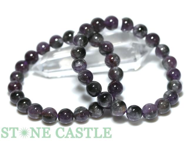 ☆高品質☆【天然石 ブレスレット】アメジストエレスチャル天眼 (約9〜9.5mm)の通販は